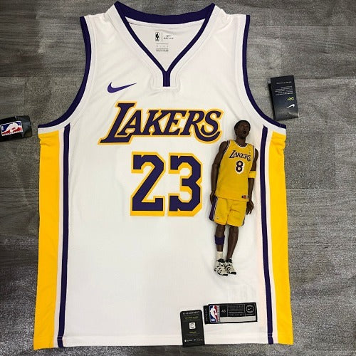 Lakers White V Neck No. 23 James
