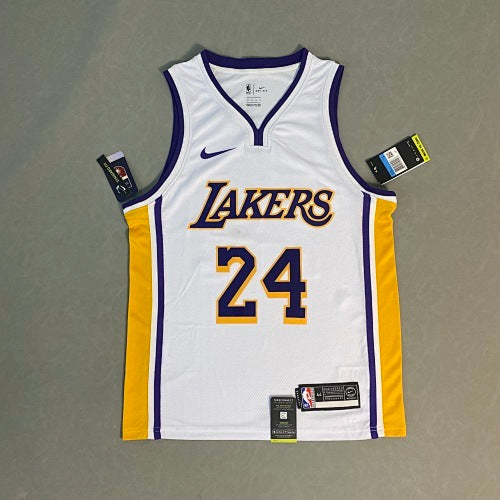 Lakers White V Neck No. 24 Kobe Bryant