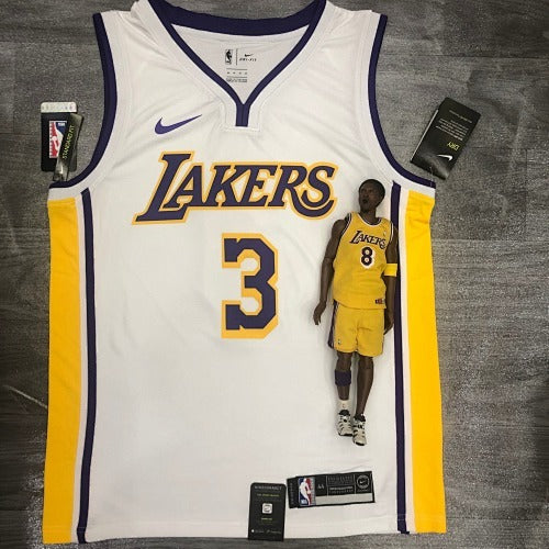 Lakers White V-Neck No. 3 Davis