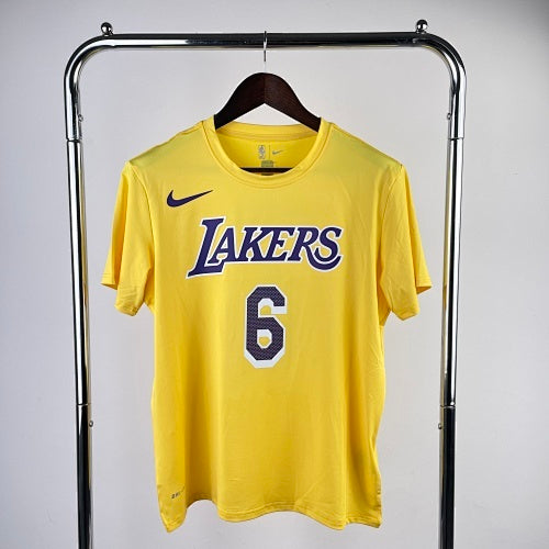 Lakers Yellow No. 6 Quick-drying Short Sleeves