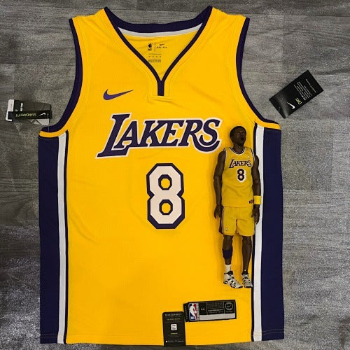 Lakers Yellow V-Neck No. 8 Kobe Bryant