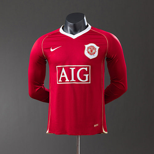 M-U 06/07 Home Long Sleeve Player Version Retro Jersey