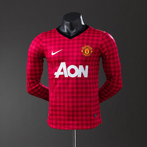 M-U 12/13 Home Long Sleeve Player Version Retro Jersey