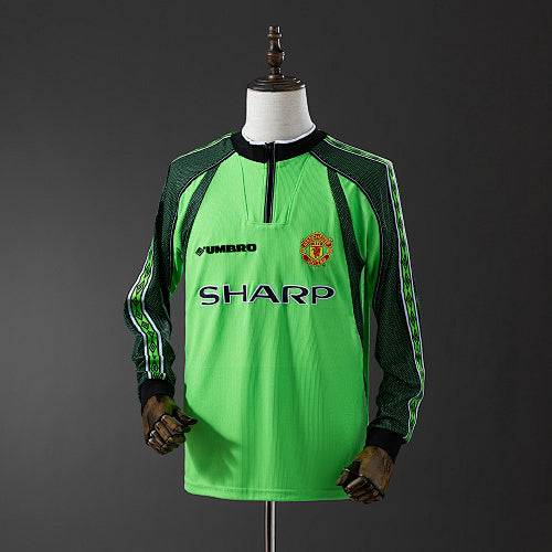 M-U 1998/99 Goalkeeper - Green Long Sleeve Retro Jersey