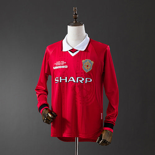M-U 1999/00 Home Long Sleeve Retro Jersey