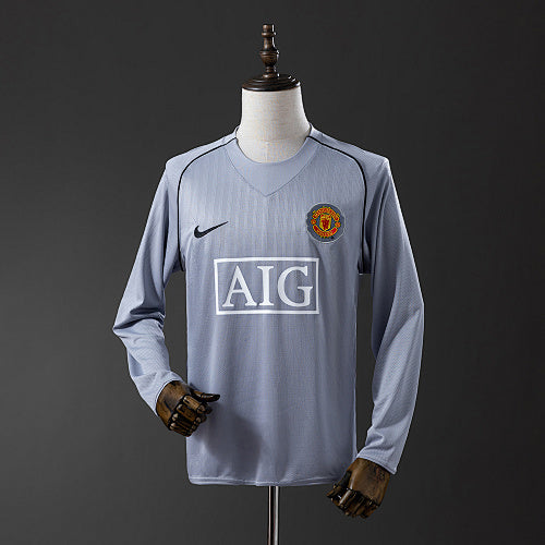 M-U 2007 Goalkeeper Grey Long Sleeve Retro Jersey