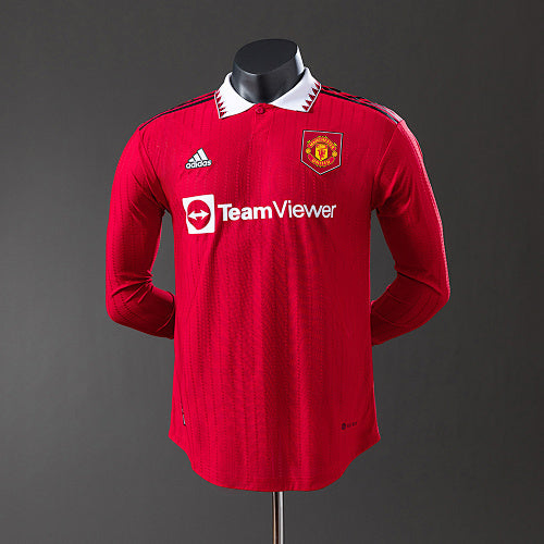 M-U 22/23 Home Long Sleeve Player Version Retro Jersey