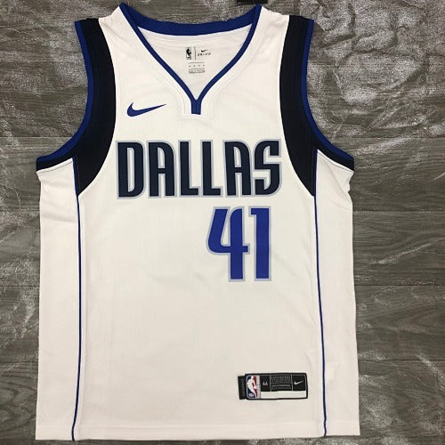Mavericks Home White No. 41 Nowitzki