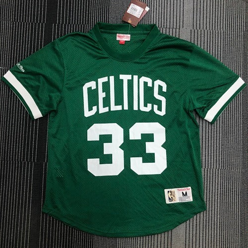 Mitchellness Celtics Green No. 33 Bird Retro Mesh Short Sleeve