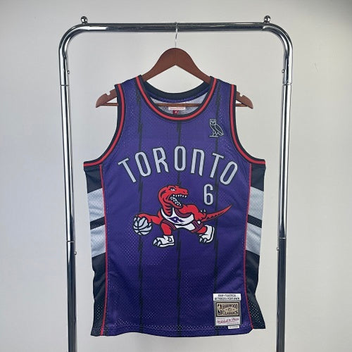MN Fan Version Hot Pressed Retro Jersey: Raptors Purple No. 6