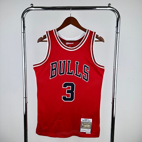 MN hot pressed retro jersey: SW Bulls 16/17 season red No. 3 Wade