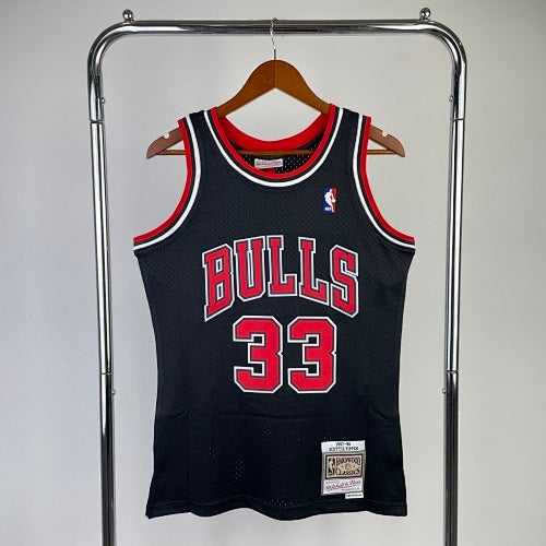 MN hot-pressed retro jersey: SW Bulls 98 season black No. 33 Pippen