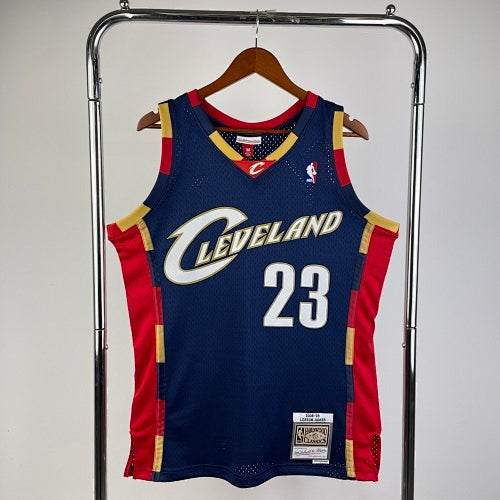 MN hot-pressed retro jersey: SW Cavaliers 08/09 season navy blue No. 23 James