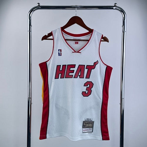 MN hot pressed retro jersey: SW Heat 05/06 season white No. 3 Wade