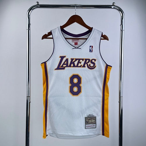 MN hot-pressed retro jersey: SW Lakers 03/04 season V-neck white No. 8 Kobe Bryant