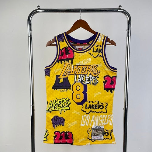 MN hot pressed retro jersey: SW Lakers 96/97 season graffiti No. 8 Kobe Bryant