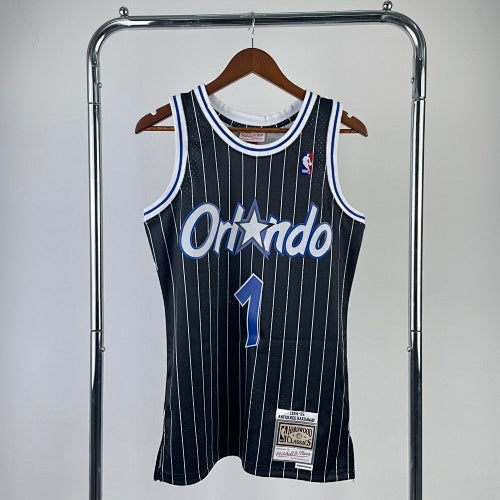 MN hot-pressed retro jersey: SW Magic 95 season black No. 1 Hardaway