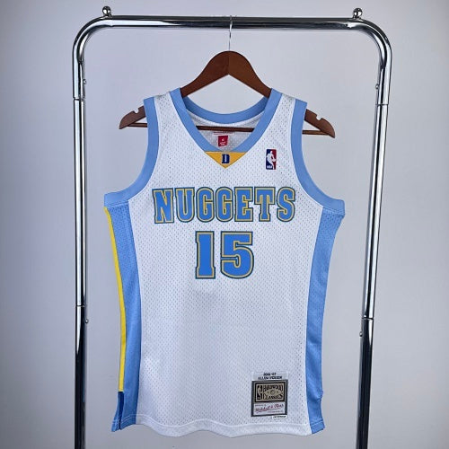MN hot pressed retro jersey: SW Nuggets 03/04 season white No. 15 Anthony