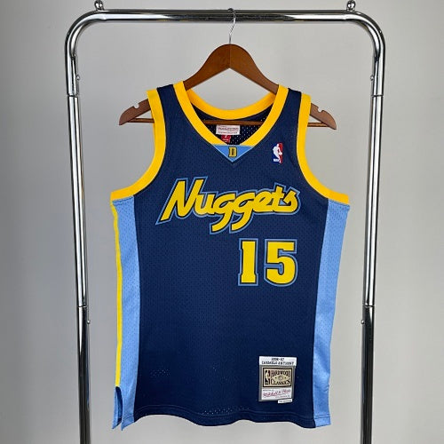 MN hot-pressed retro jersey: SW Nuggets 06/07 season navy blue No. 15 Anthony