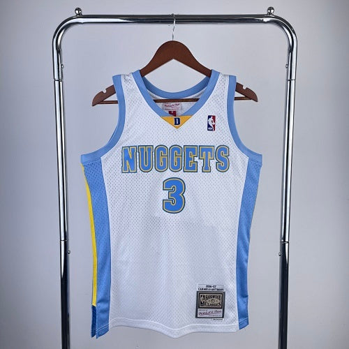MN hot pressed retro jersey: SW Nuggets 06/07 season white No. 3 Iverson