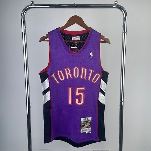 MN hot pressed retro jersey: SW Raptors 2000 season purple black No. 15 Carter