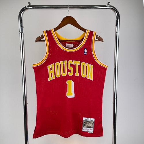 MN hot-pressed retro jersey: SW Rockets 04/05 season red No. 1 Tracy McGrady