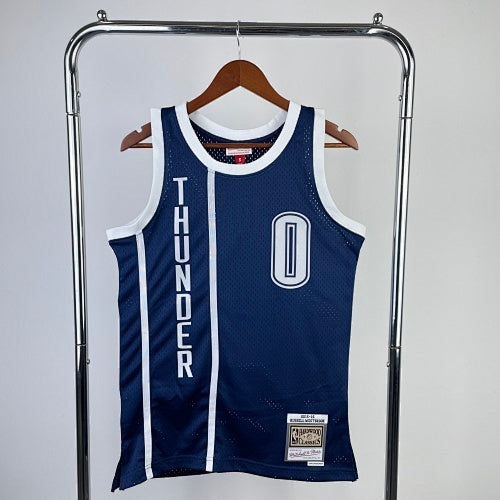 MN hot-pressed retro jersey: SW Thunder 2015/16 season navy blue No. 0 Westbrook