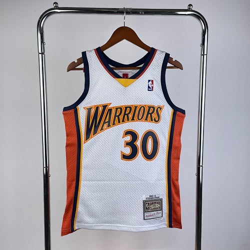 MN hot-pressed retro jersey: SW Warriors 09/10 season rookie white No. 30 Curry