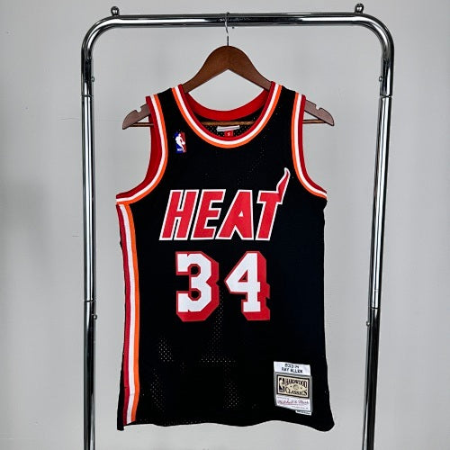 MN Retro Heat Pressed Jersey SW: Heat 13/14 Season Retro Night No. 34 Ray Allen