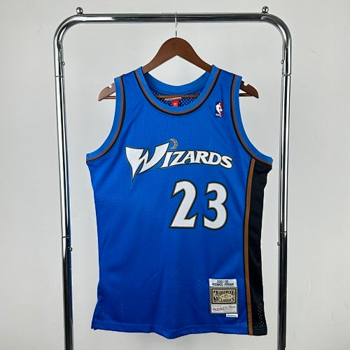 MN Retro Heat Pressed Jersey SW: Wizards 01/02 Season Blue No. 23 Jordan