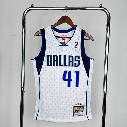 MN Retro Hot Pressed Jersey SW: Mavericks 10/11 Season White No. 41 Dirk Nowitzki