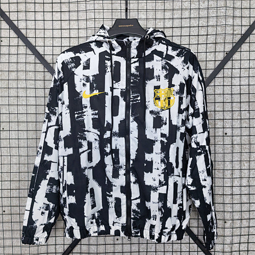 R+ Barcelona embroidered single-sided hooded waterproof windbreaker