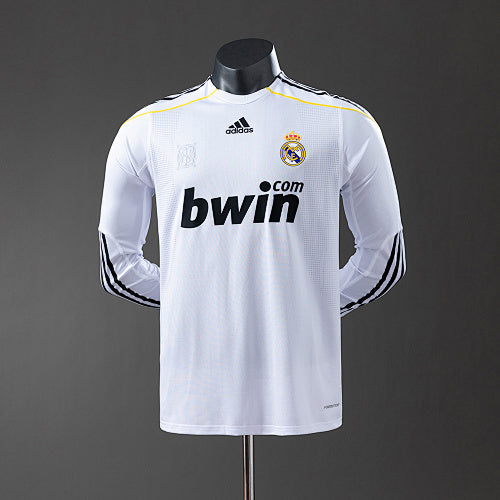 Real Madrid 0910 Home Long Sleeve Player Version Retro Jersey