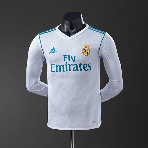 Real Madrid 17/18 Home Long Sleeve Player Version Retro Jersey