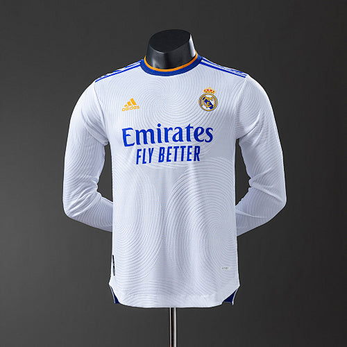 Real Madrid 21/22 Home Long Sleeve Player Version Retro Jersey