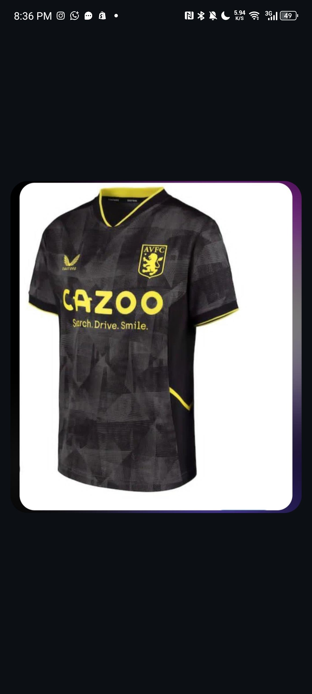 Aston villa third kit 22/23