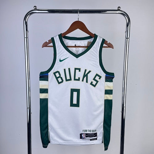 Season 23 Bucks Home White No. 0 Lillard