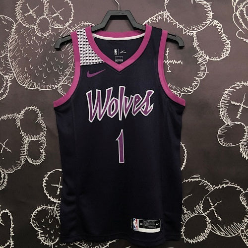 Timberwolves Black and Purple No. 1 Edwards
