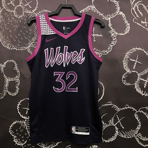 Timberwolves Black and Purple No. 32 Towns