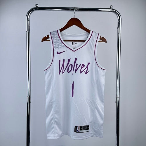 Timberwolves White Pink No. 1 Edwards