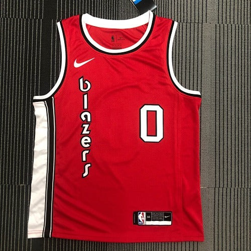 Trail Blazers Retro Red No. 0 Lillard