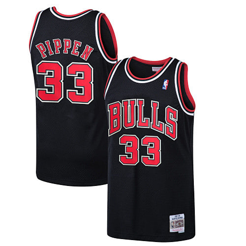 Vintage SW Bulls 97-98 season black No. 33 Pippen
