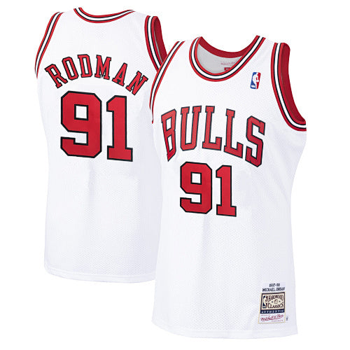 Vintage SW Bulls 97-98 Season White No. 91 Rodman