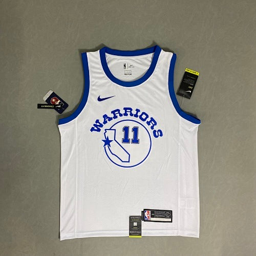 Warriors white socks No. 11 Thompson