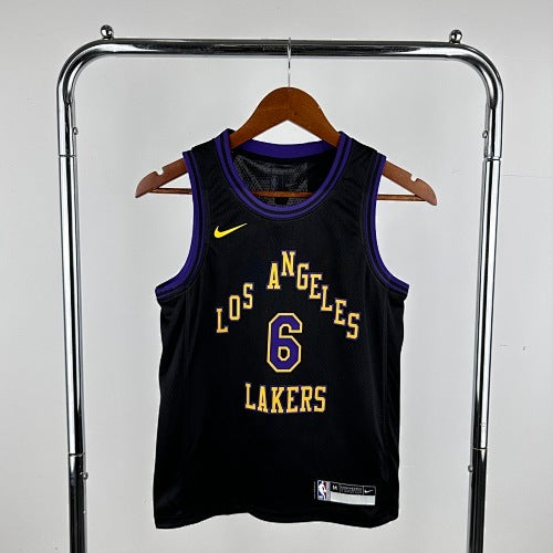 Youth Children's Clothing: 24th Season Lakers City Edition No. 6 James