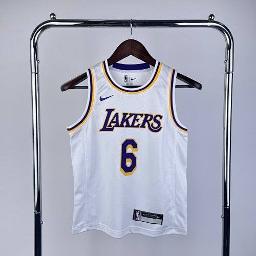 Youth children's clothing: Lakers White No. 6 James
